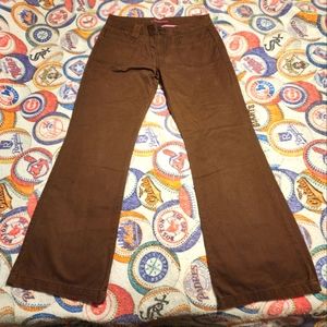 Vintage Y2K Aeropostale Flare Leg Pants Size 13/14 Brown 100% Cotton